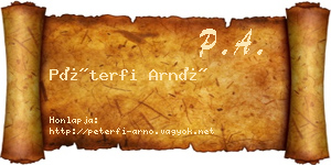 Péterfi Arnó névjegykártya
